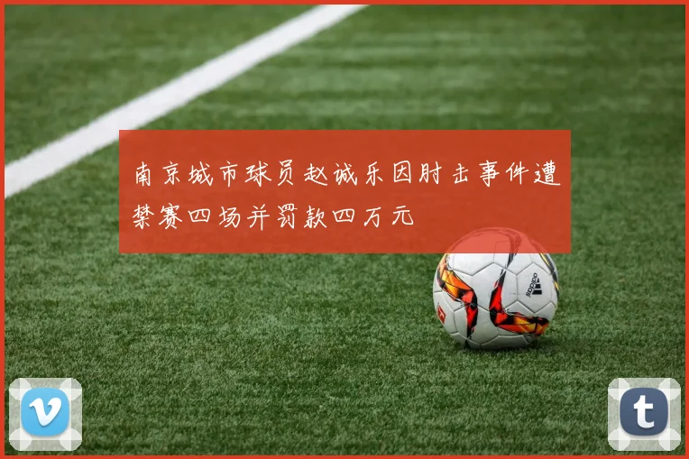 南京城市球员赵诚乐因肘击事件遭禁赛四场并罚款四万元